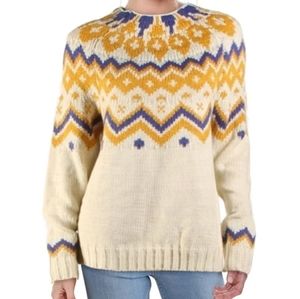 New Nordic Fair Isle Yellow Cream colorful Sweater